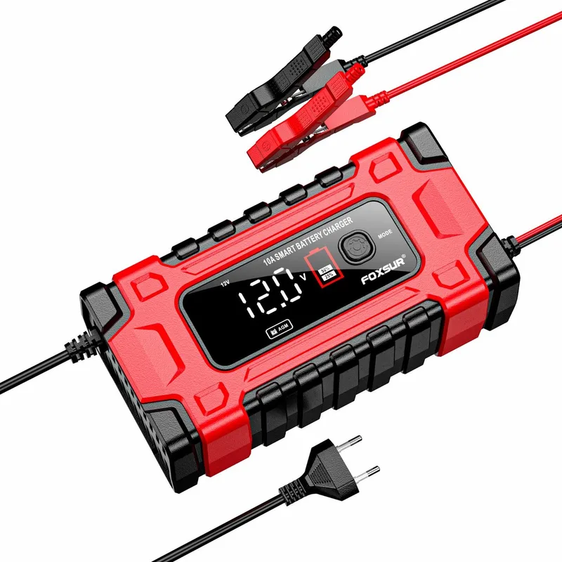 EM05010 Serie - Acculader - 12V/24V 10A - LCD Display - Microprocessorgestuurd de AWTOOLS – image du produit