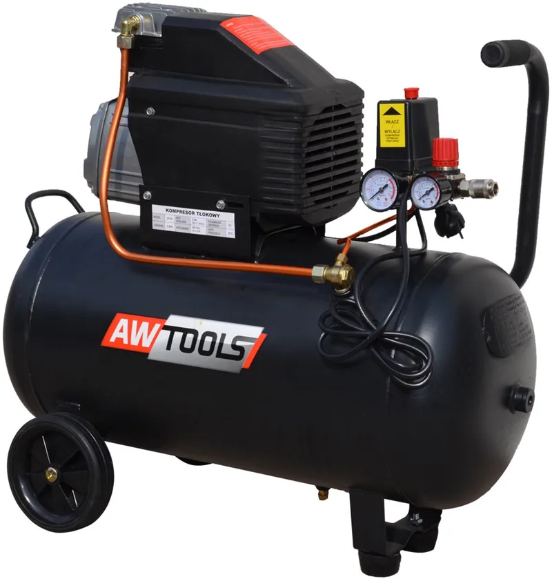 FL-50L - Compressor - 50L Tank - 245 L/min - 1,5 kW van AWTOOLS, Zwart – productafbeelding