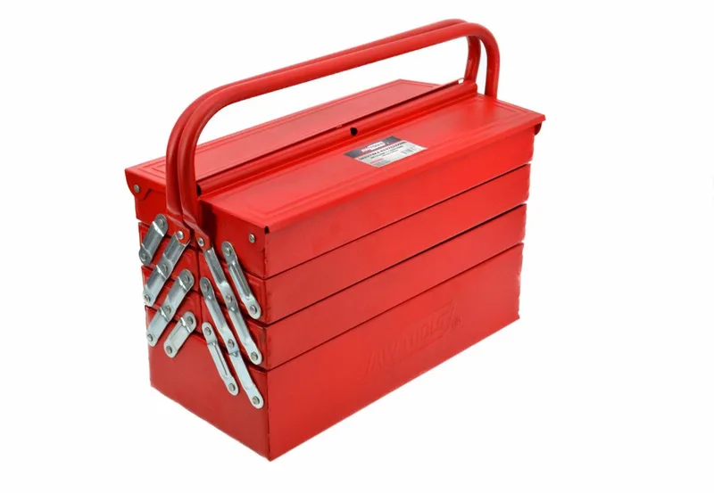Gereedschapskist - Metaal - 7 Delen - Vergrendelbaar van AWTOOLS, Rood – productafbeelding