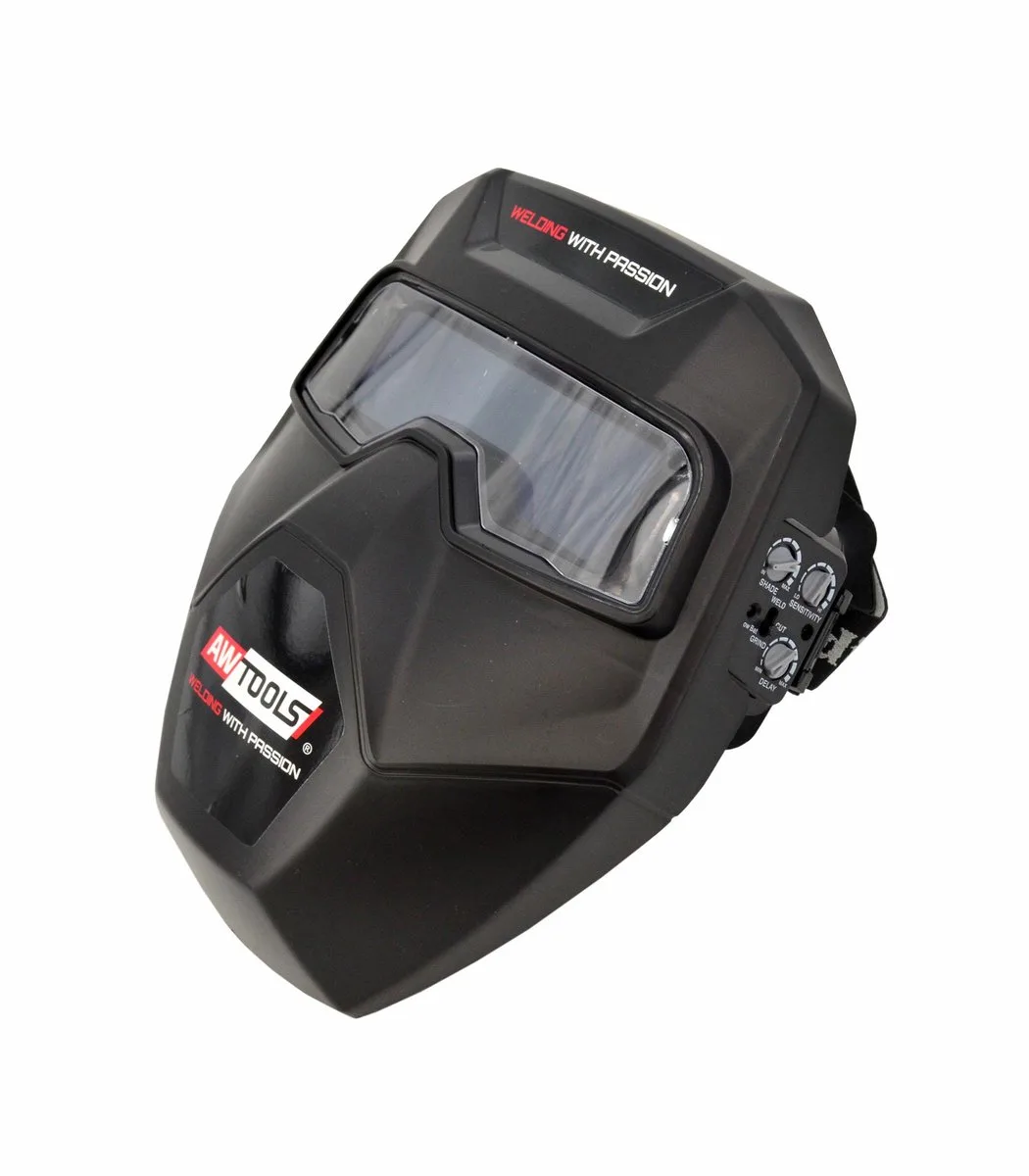 LYG-1 Serie - Zelfdimmende Lasgoggles - Met Gezichtsmasker - UV en IR Bescherming - Batterij en Zonnecel de AWTOOLS, Noir – image du produit