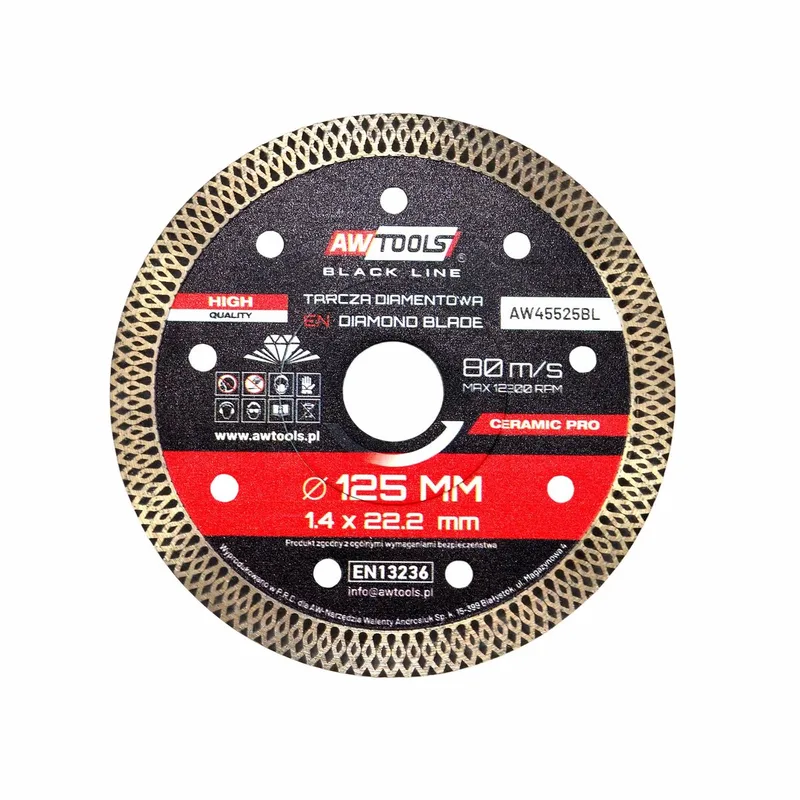 Professionele Diamantschijf - 125mm - Voor Droog Gebruik - Volledig Porselein Gres de AWTOOLS – image du produit
