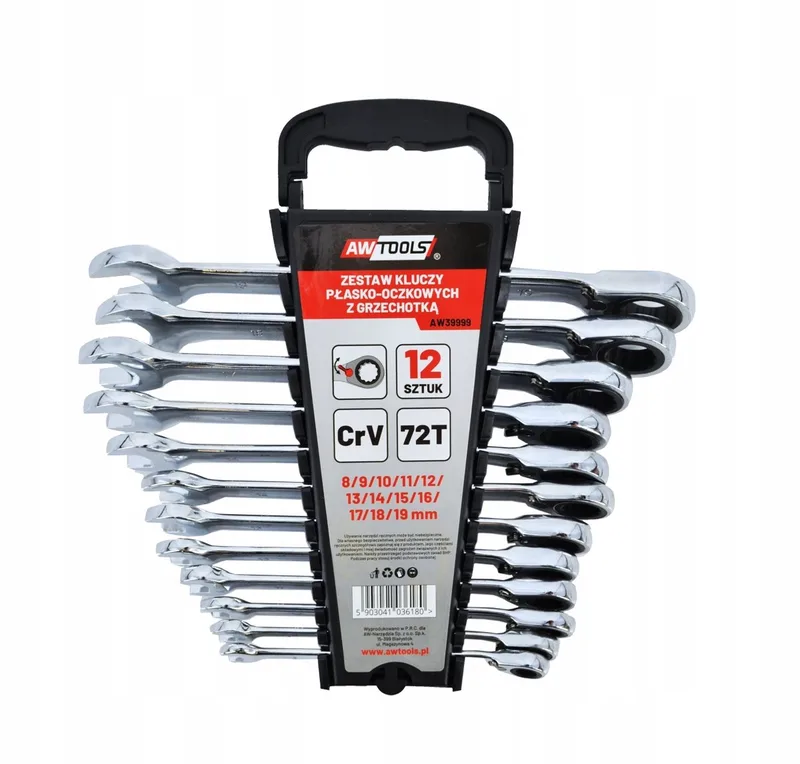 Ringsleutelset met Ratel, 12-delig, 8-19 mm von AWTOOLS – Produktbild
