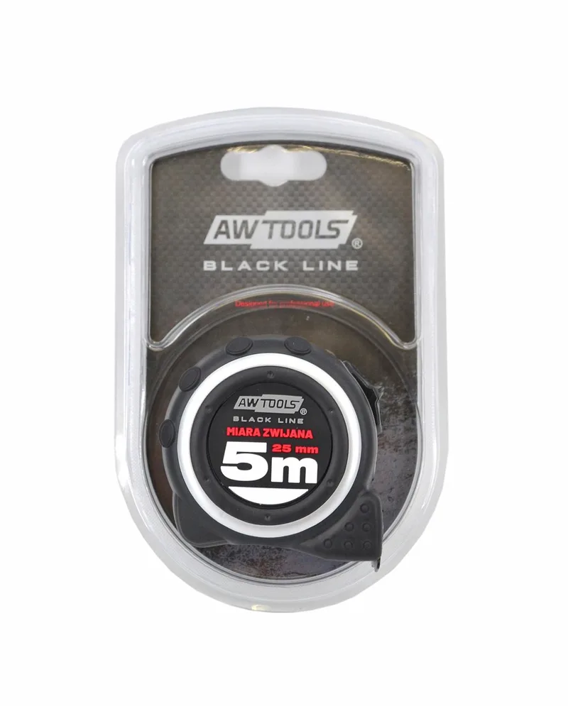 Rolmaat - 5m x 25mm - ABS + TPR von AWTOOLS, Schwarz – Produktbild