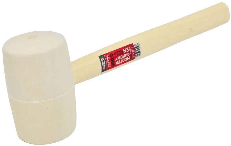 Rubber Hamer - 340g - Wit Rubber - Houten Steel fra AWTOOLS – produktbillede