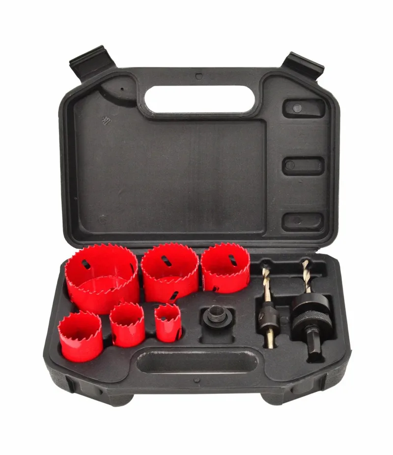 Serie - Bimetalen Gatzagen Set - 8 Stuks - 22-64mm - Aluminium Koffer de AWTOOLS, Rouge – image du produit