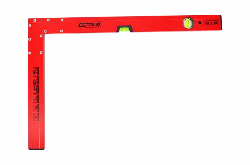 Serie - Hoekmeter met Waterpas - 50x100cm - Aluminium by AWTOOLS, Silver – product image