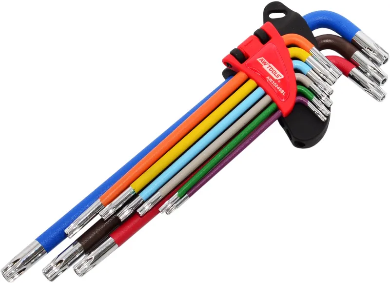 Torx Inbussleutel Set - Lange Kleur - 9 Stuks - T10-T50 von AWTOOLS, Blau – Produktbild