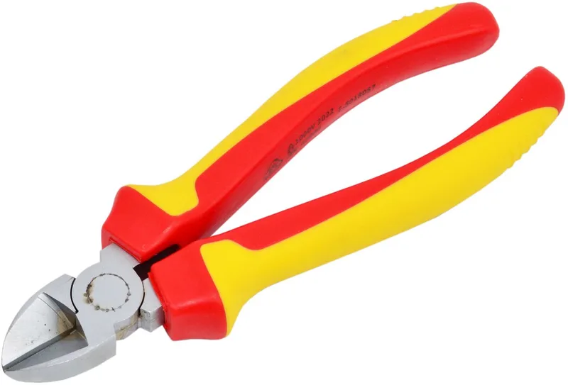 VDE Zijkniptang - 200mm - Ergonomische Handgreep - CrV Staal by AWTOOLS, Red, Black – product image