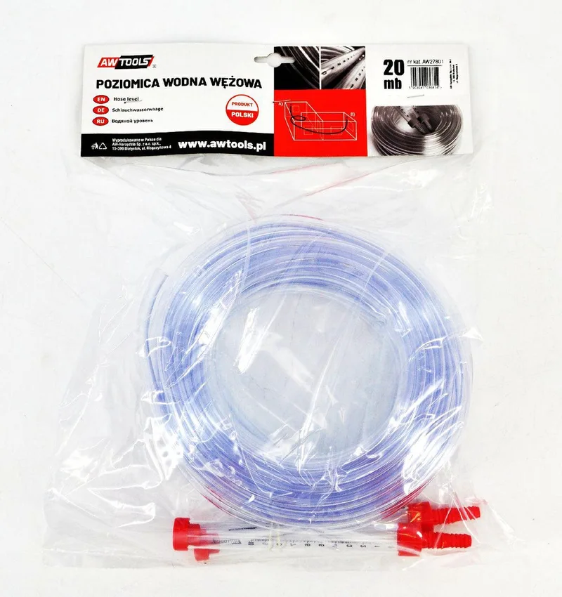 Waterpas met Slang - 20m - PVC by AWTOOLS, Transparent – product image