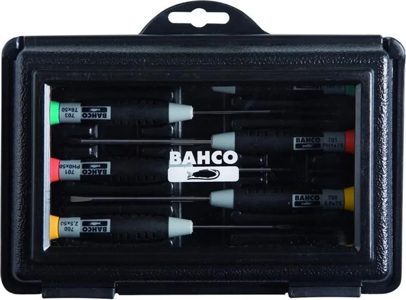 7-delig Precisie Schroevendraaierset - 706-4 by Bahco, Black – product image