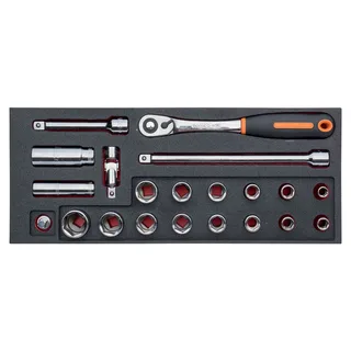 Bahco 1/2´´ 1-3 Fit&go Steckschlüssel-und Ratschensatz 21 Stücke von Bahco – Produktbild 2 von 3