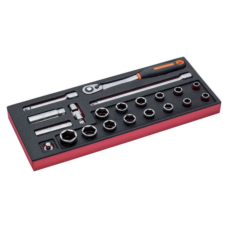 Bahco 1/2´´ 1-3 Fit&go Steckschlüssel-und Ratschensatz 21 Stücke von Bahco – Produktbild 1 von 3