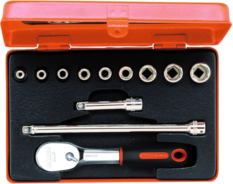 Bahco 1/4" dopsleutelset met rate, 12-delig by Bahco – product image