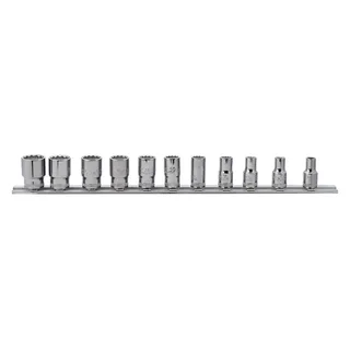 Bahco 1/4´´ Square And Metric Bi-hexagonal Profile-rail Dopsleutelset 11 Eenheden de Bahco – image du produit 1 sur 2