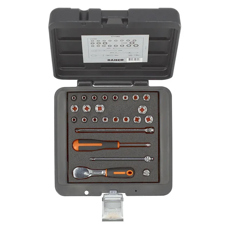 Bahco 1/4´´ Square Metric-imperial Hexagonal Profile And Ratchet Pear-type Head Dopsleutelset 25 Eenheden by Bahco – product image 2 of 3