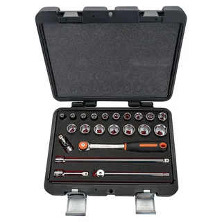 Bahco 3/8´´ Square Metric Hexagonal Profile And Ratchet Round Head-t Handle Dopsleutelset 22 Eenheden von Bahco – Produktbild 2 von 3
