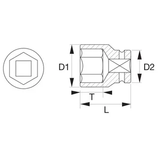 Bahco 7800SM-26 Dopsleutel - Zeskant - 26mm - 1/2" (L=43mm) by Bahco, Black – product image 4 of 4