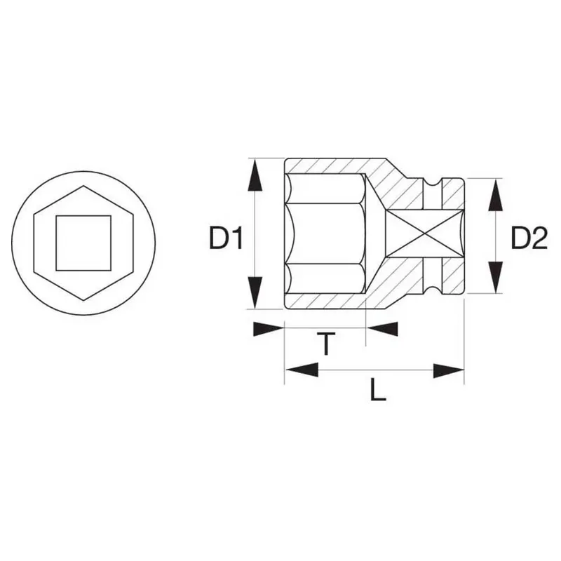 Bahco 7800SM-26 Dopsleutel - Zeskant - 26mm - 1/2" (L=43mm) by Bahco, Black – product image 4 of 4