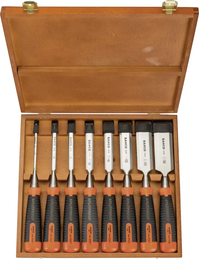 Bahco 8-delig steekbeitelset in houten kist - 434 ERGO™ - 434-S8-EUR de Bahco – image du produit 2 sur 2