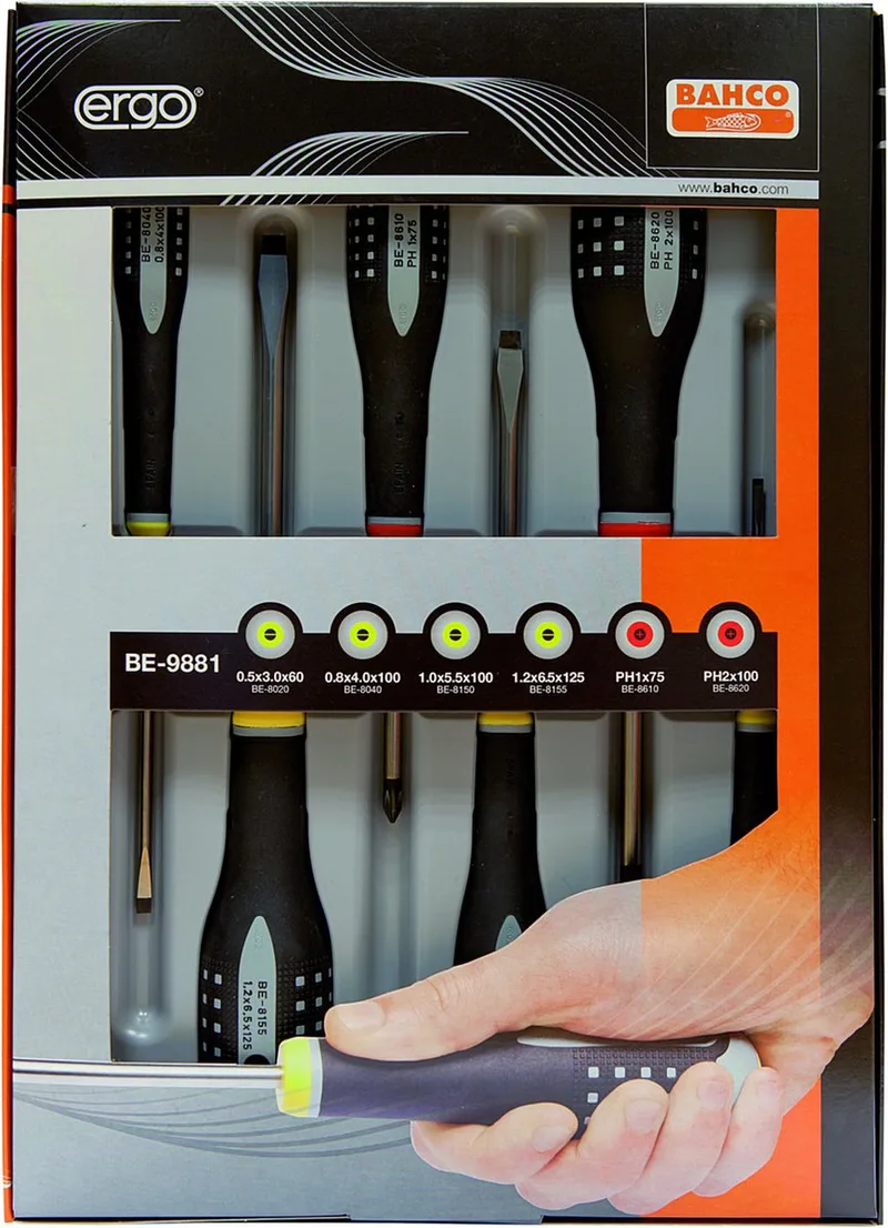 BE 9882 Schroevendraaierset - 6 delig van Bahco, Kleurloos – productafbeelding