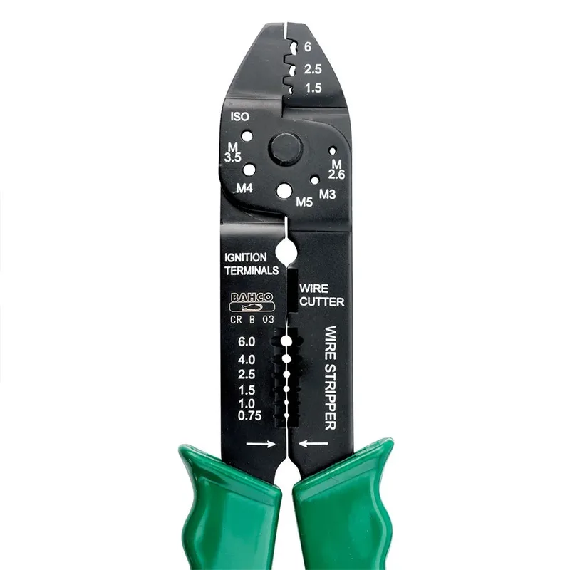 Crimp-knip-en Striptang Met Groene Handgreep 14 Awg-10 Awg by Bahco – product image 3 of 3