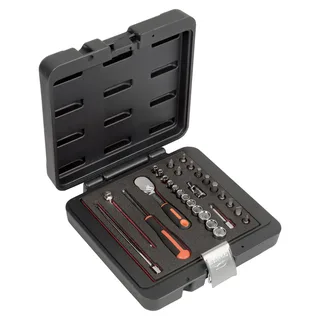Dopsleutelset Met 1/4´´-aansluiting Metrisch Zeskantprofiel En Ratel Met Peervormige Schroevendraaierbits 29 Eenheden by Bahco – product image 1 of 2