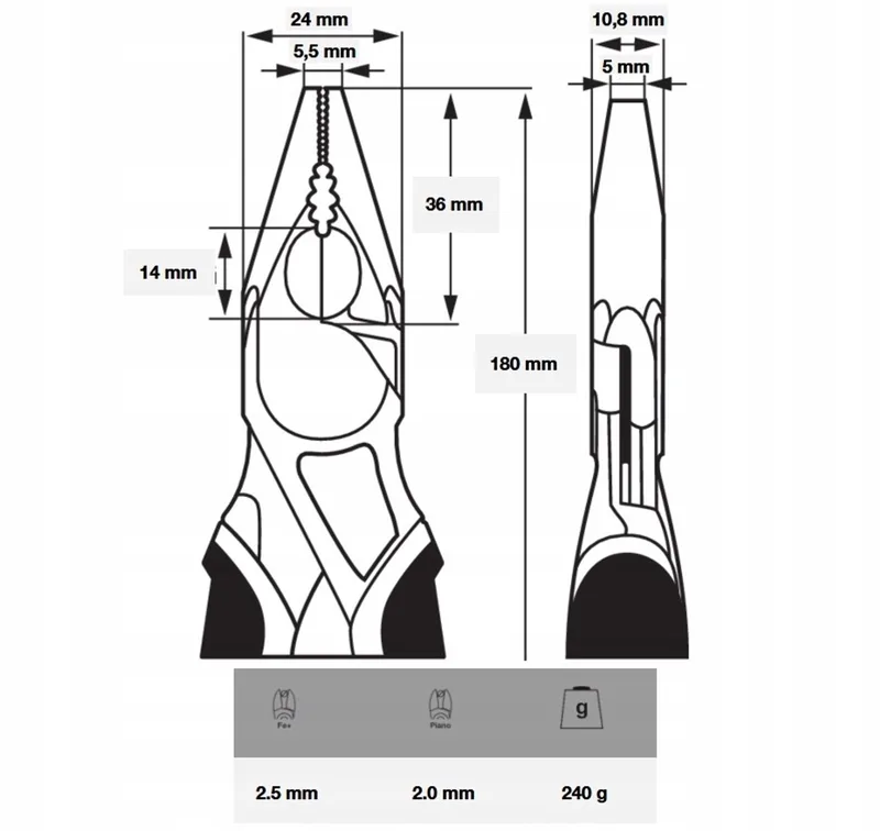 Pince Universelle Ergo™ Avec Mâchoire Semi-ronde Et Poignées Bimatière 180 Mm de Bahco, Argent – image du produit
