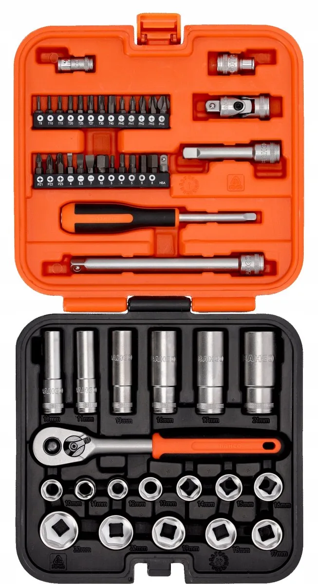 Gereedschapset 1/4" & 3/8" - 51 Delig by Bahco, Orange – product image