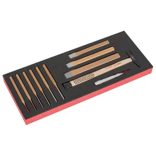 Jeu De Marteaux Burins Plats Et Poinçons En Plateau Mousse 1-3 Fit&go 11 Unités de Bahco – image du produit 1 sur 3