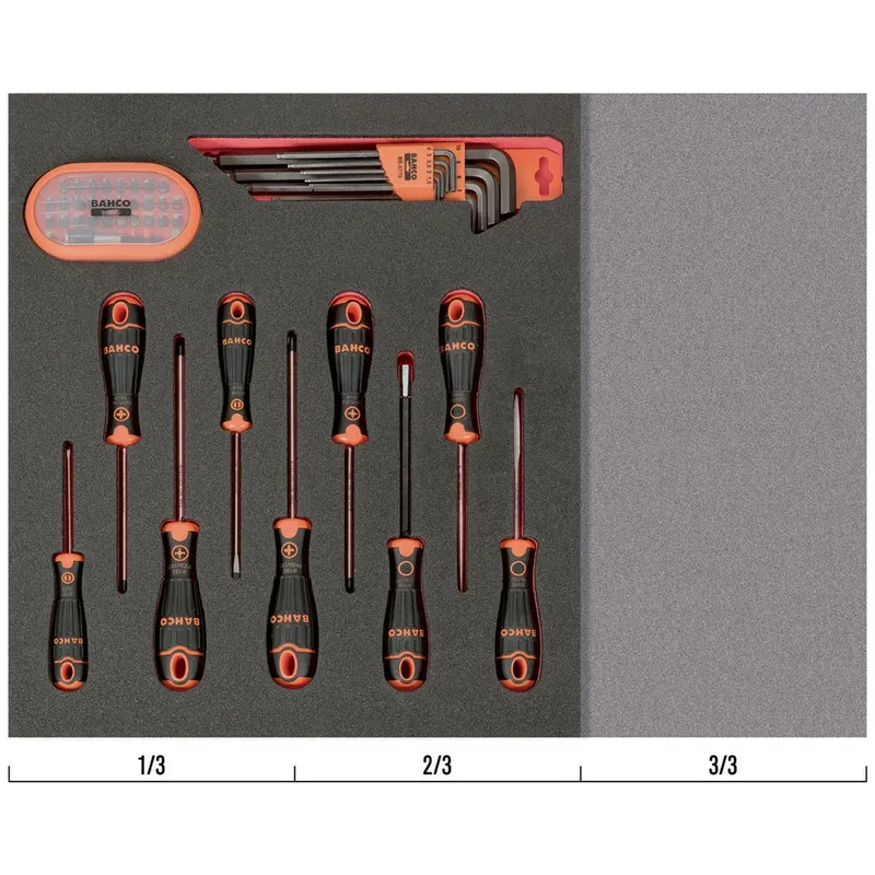 Hexagonal Wrenches And Bits In Foam Tray 2-3 Fit&go Schroevendraaierset 49 Eenheden by Bahco – product image 3 of 3