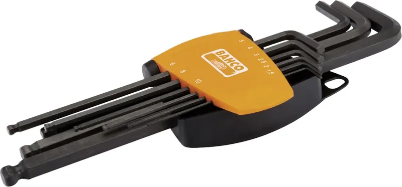 Inbus Haakse schroevendraaierset 1.5 mm, 2 mm, 2.5 mm, 3 mm, 4 mm, 5 mm, 6 mm, 8 mm, 10 mm 9-delig de Bahco – image du produit 1 sur 2