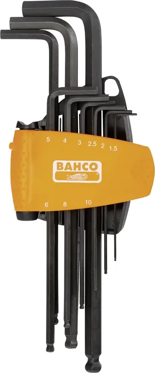 Inbus Haakse schroevendraaierset 1.5 mm, 2 mm, 2.5 mm, 3 mm, 4 mm, 5 mm, 6 mm, 8 mm, 10 mm 9-delig de Bahco – image du produit 2 sur 2