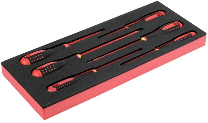 Jeu De Tournevis Insulated Slotted And Phillips In Foam Tray 1-3 Fit&go 45 Mmx181 Mmx445 Mm 6 Unités de Bahco, Multicolore – image du produit 1 sur 3