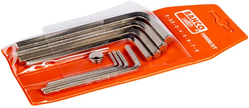 Metric With Nickel/plated Finish 2-8 Mm Inbussleutelset 8 Eenheden Oranje by Bahco – product image
