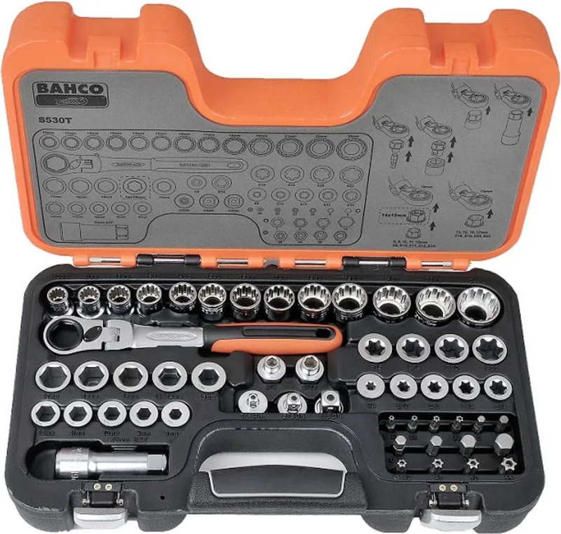Jeu De Clés à Cliquet Avec Embouts Et Douilles S530t 10-24 Mm 53 Pièces de Bahco, Kleurloos – image du produit