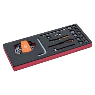 Pear Head Set And 1/4´´ Sockets In Foam Tray 1/3 Fit&go Skralde 19 Enheder fra Bahco – produktbillede 1 af 3