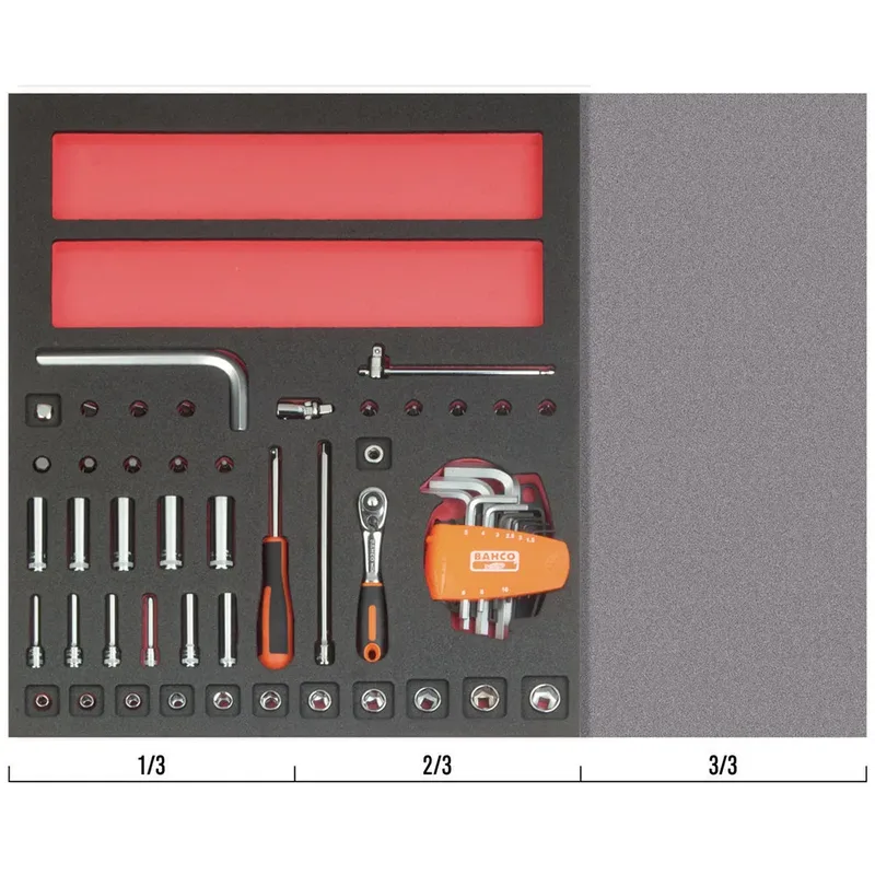 Pear Head Set And 1/4´´ Sockets In Foam Tray 2/3 Fit&go Ratel 44 Eenheden de Bahco – image du produit 3 sur 3