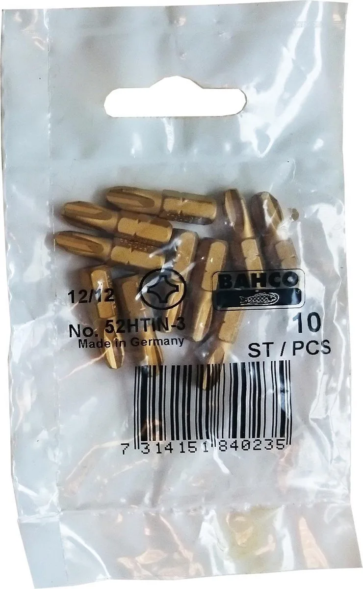 PH3 titaan schroefbit Phillips 52HTIN-3, 10 stuks by Bahco – product image