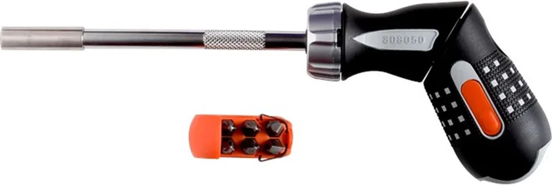 Ratelschroevendraaier 1/4'' - Pistoolgreep by Bahco, Black, Orange – product image 1 of 6