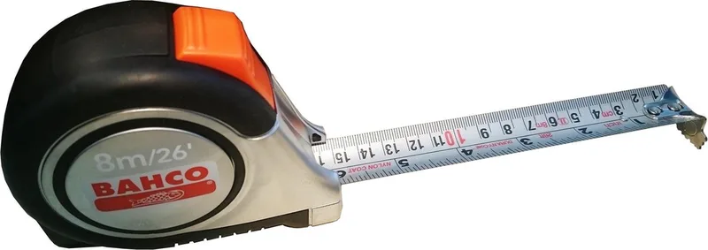 Rolmaat combi metrisch 8 meter / imperial 26 feet by Bahco, Black – product image