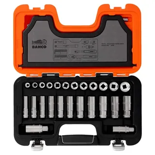 S330l 1/4´´ 2/8´´ Steckschlüssel-und Bit-set 53 Stücke von Bahco, Orange – Produktbild 3 von 5