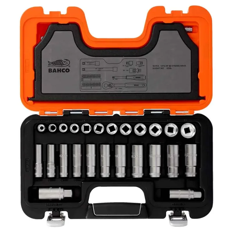 S330l 1/4´´ 2/8´´ Steckschlüssel-und Bit-set 53 Stücke von Bahco, Orange – Produktbild 3 von 5