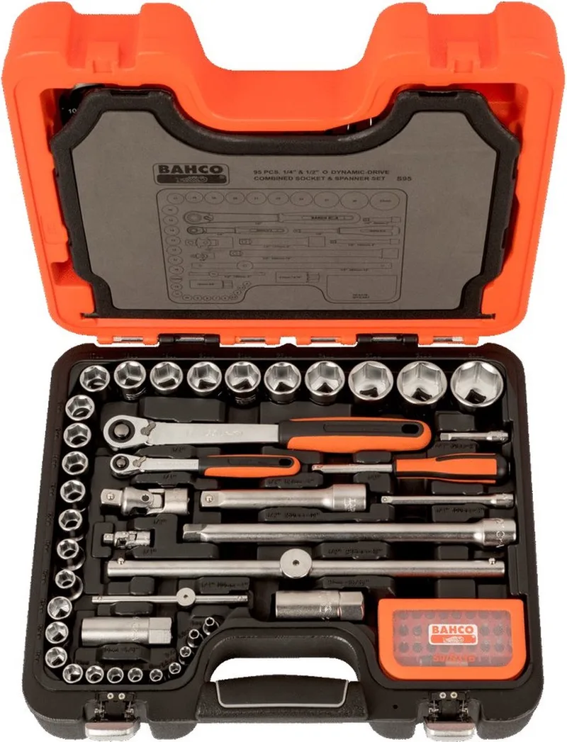 S95 Dopsleutelset 1/2, 1/4 95-delig by Bahco, Kleurloos – product image
