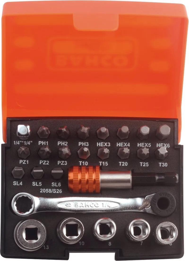 SB-2058/S26 26 Delige bit- en doppenset by Bahco, Orange – product image