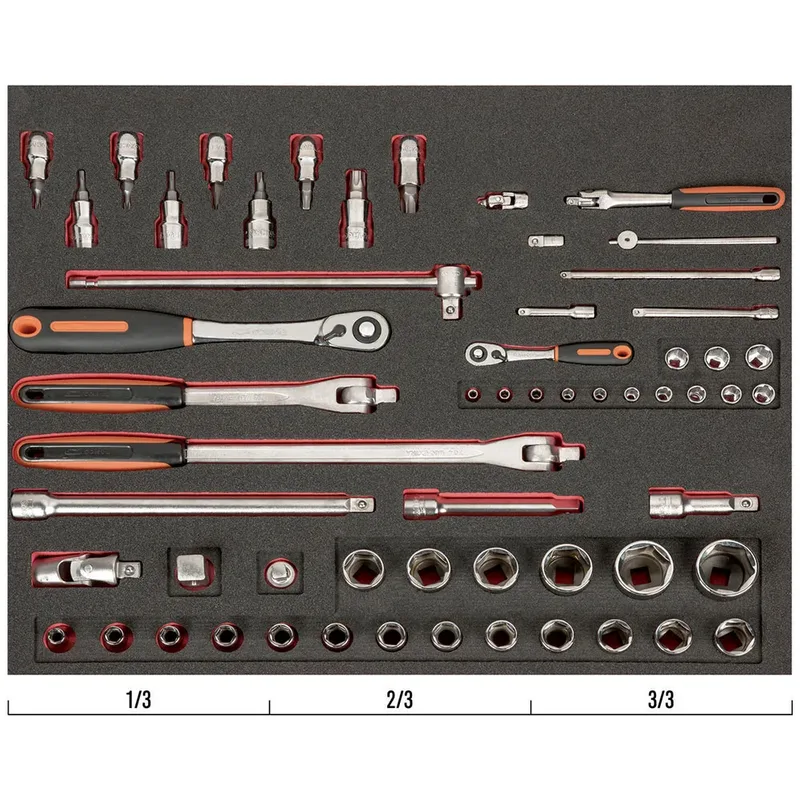 Set Met Ronde Kop En Bekers In Schuimen Bakje 3-3 Fit&go Set Met Ronde Kop En S In Schuimen Bakje 3-3 Fit&go Gereedschapsset Beker 59 Eenheden by Bahco – product image 3 of 3
