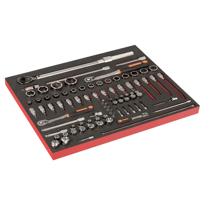 Set Of 1/4´´ And 3/8´´ Sockets And In Foam Tray 3-3 Fit&go Set Momentsleutel 85 Eenheden de Bahco – image du produit 1 sur 2