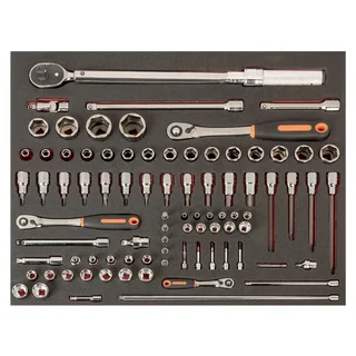 Set Of 1/4´´ And 3/8´´ Sockets And In Foam Tray 3-3 Fit&go Set Momentsleutel 85 Eenheden de Bahco – image du produit 2 sur 2