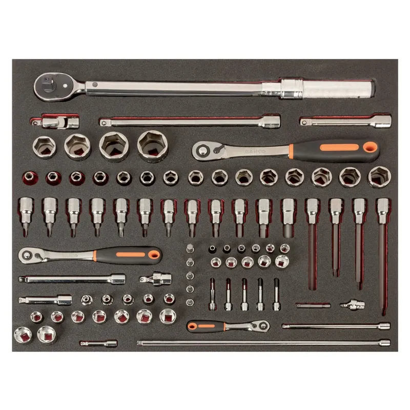 Set Of 1/4´´ And 3/8´´ Sockets And In Foam Tray 3-3 Fit&go Set Momentsleutel 85 Eenheden de Bahco – image du produit 2 sur 2