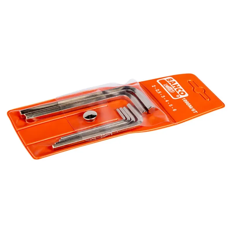 Set Of 6 Allen Keys Nickel/plated Finish 2-6 Mm Set Inbussleutel de Bahco – image du produit