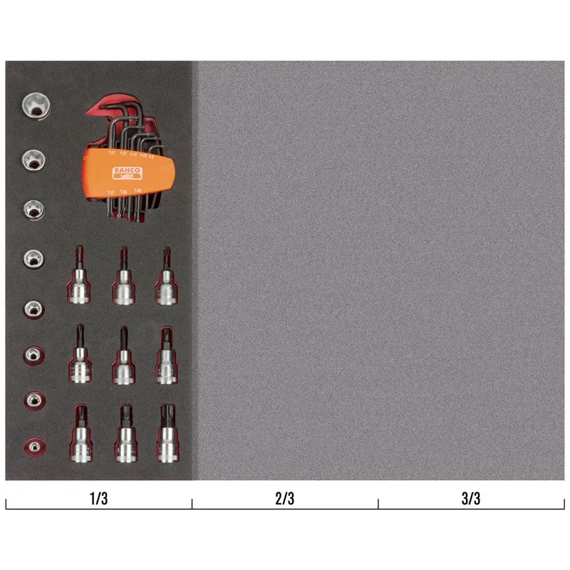 Set Van 1/2´´ Bits En Doppen In Schuimrubberen Bakje 1/3 Fit&go 25 Eenheden by Bahco – product image 3 of 3